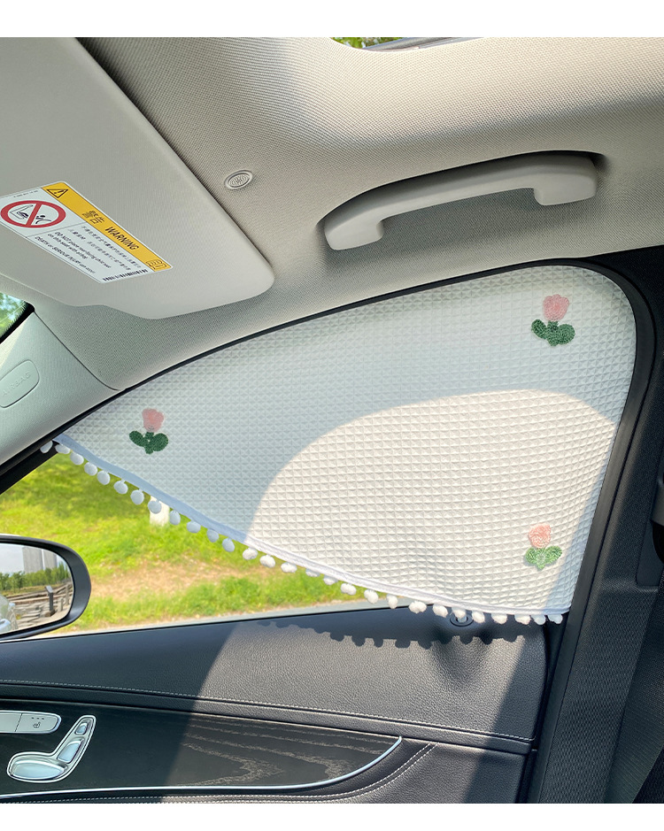 Front window car sunshade side curtain car window magnetic sun protection and heat insulation triangle curtain for car interior