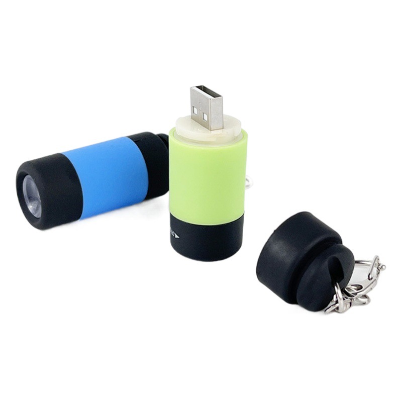 Viaje al aire libre portátil linterna para niños pequeño llavero luz USB recargable linterna fuerte luz LED mini bolsillo