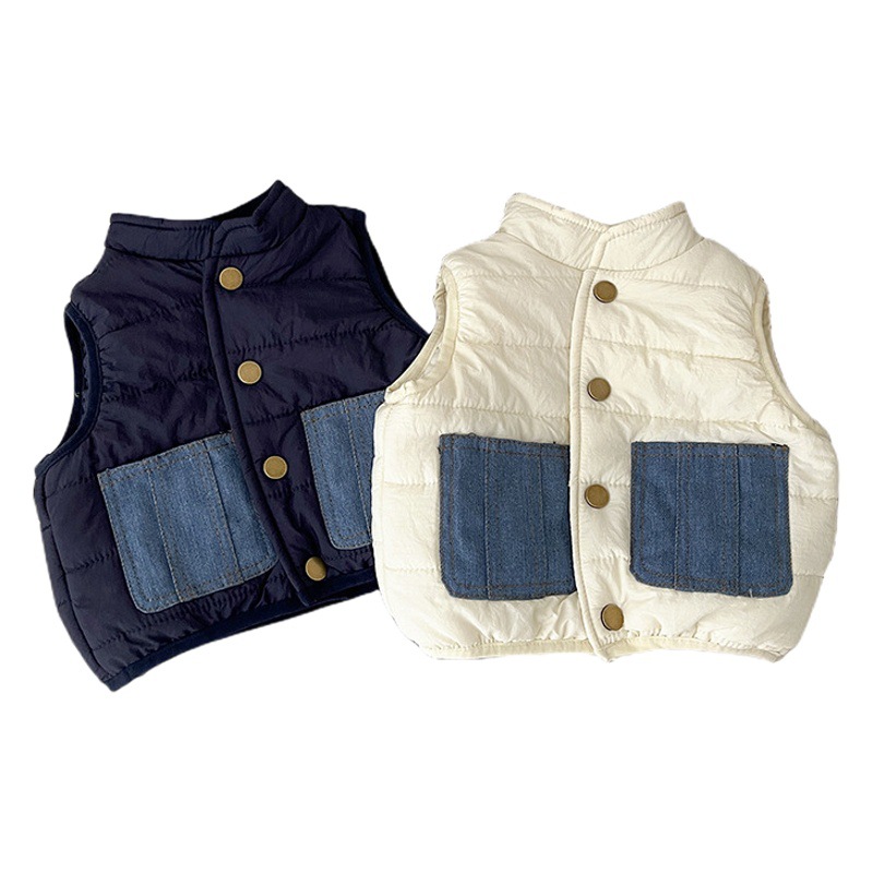 INS estilo coreano hombres y mujeres bebé forrado de lana engrosada ropa recién nacido chaleco infantil moda chaleco abrigo invierno