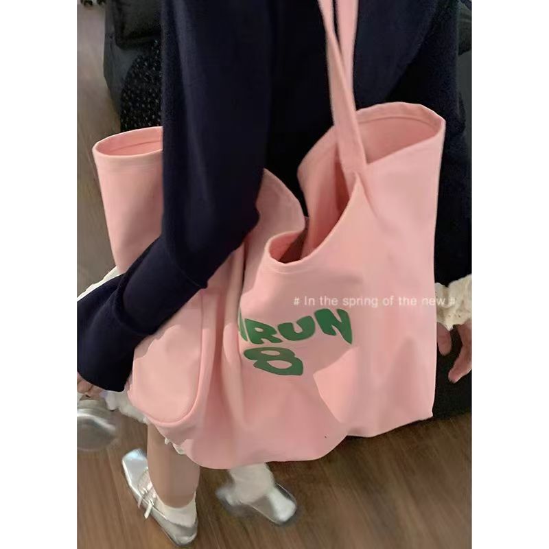 帆布包包少女学生上课通勤单肩包百搭托包大容量外出手提布袋包|undefined