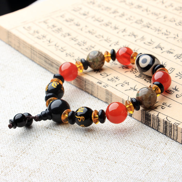 天珠玛瑙手链 (2)