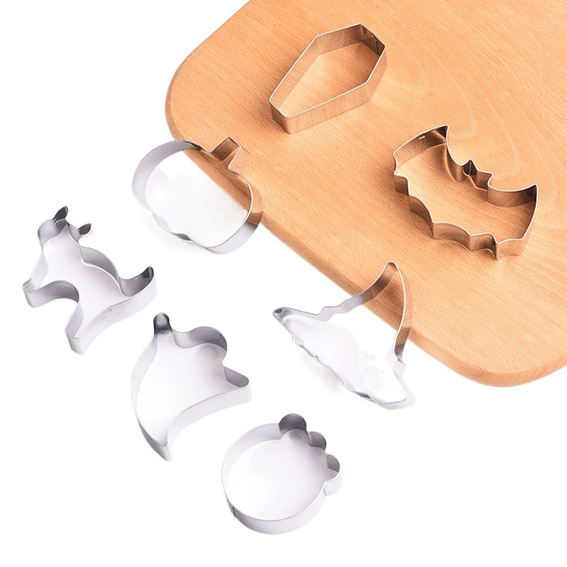 Фабрика в наличии Хэллоуин форма для печенья из нержавеющей стали 7 шт. Костюм тыква летучая мышь форма для печенья Форма для выпечки печать