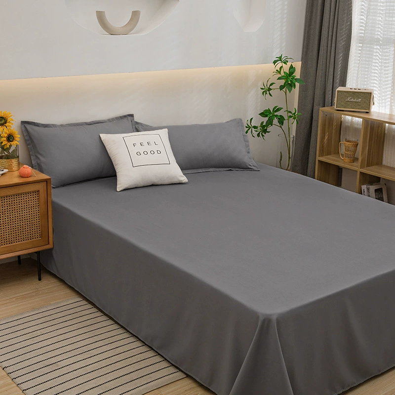 Простой однотонный продукт, однотонная промытая хлопковая простыня, трехсекционная подушка для студенческого общежития, источник внешней торговли, оптовая продажа с фабрики