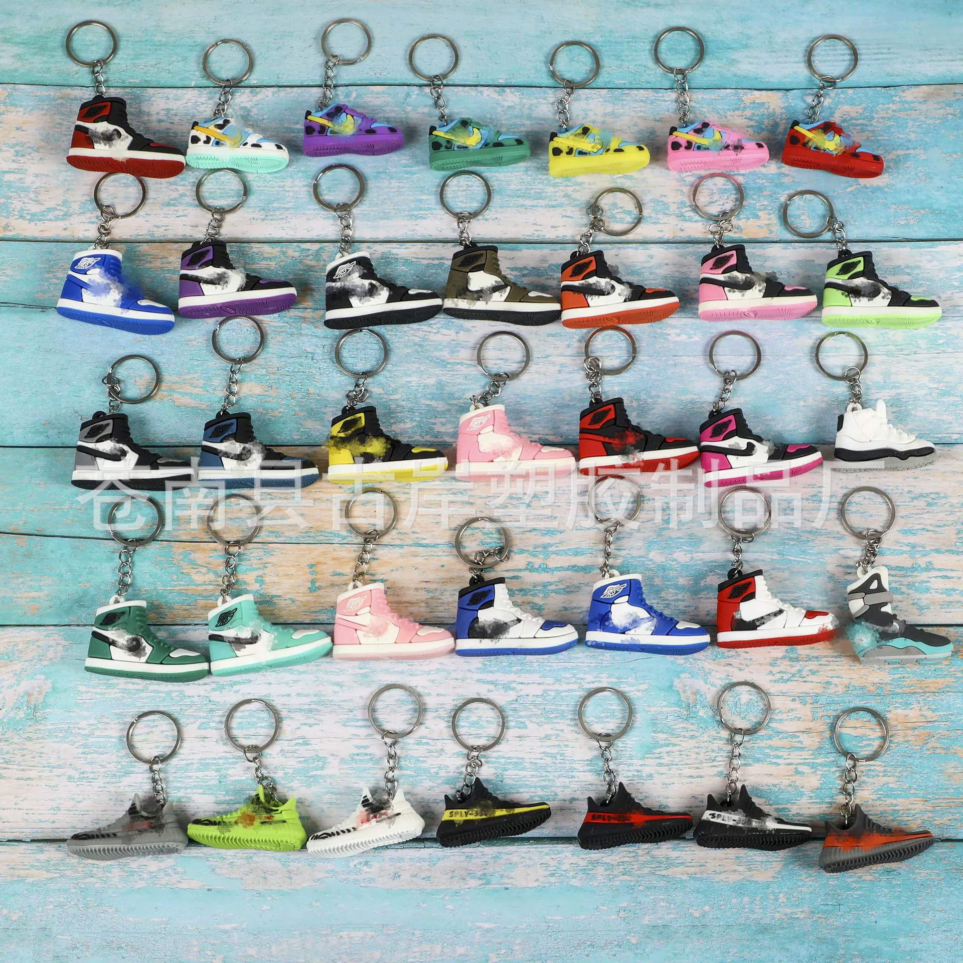 Wholesale Jordan aj Series 3D basketball shoes keychain aj1 keychain pvc soft key pendant customization