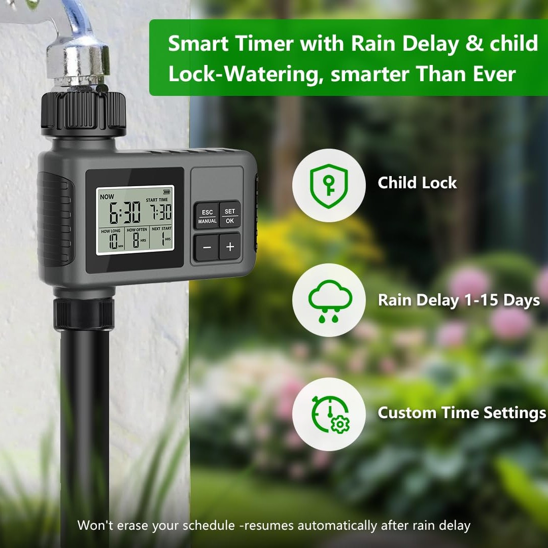 Timer universale per esterni, cortile, irrigazione intelligente da giardino, irrigatore automatico per fiori e piante._voghion.com