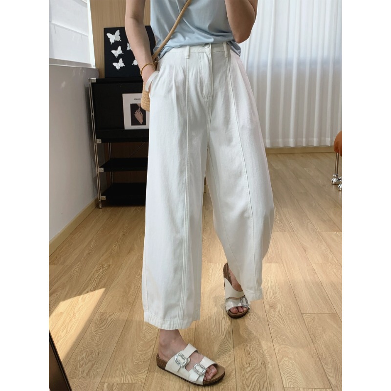 Breathable Linen Cropped Balloon Pants! Ultra-Thin High-Waisted Slimming Straight-Leg Jeans for Women, Summer Thin Wide-Leg Pants Breathable Linen Cropped Balloon Pants! Ultra-Thin High-Waisted Slimming Straight-Leg Jeans for Women, Summer Thin Wide-Leg Pants