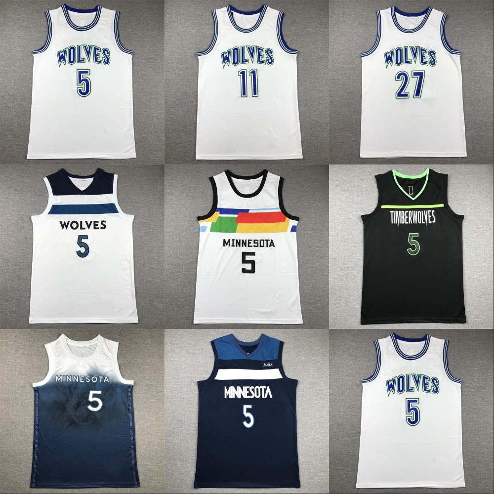 Basketball jersey jersey jersey Timberwolves embroidered sports vest wholesale EDWARDS 5# 11# 27#