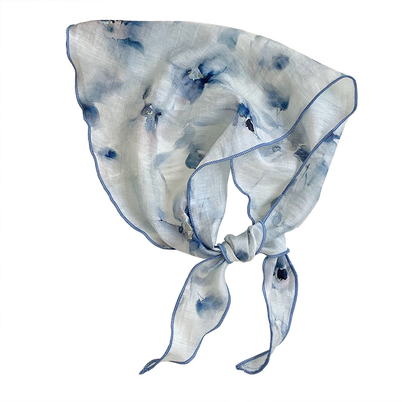 Bufanda triangular, babero, moda femenina, verano, protector solar, pañuelo, pañuelo, estilo antiguo, cinturón para el cabello, protección para el cuello, bufanda de seda pequeña al por mayor