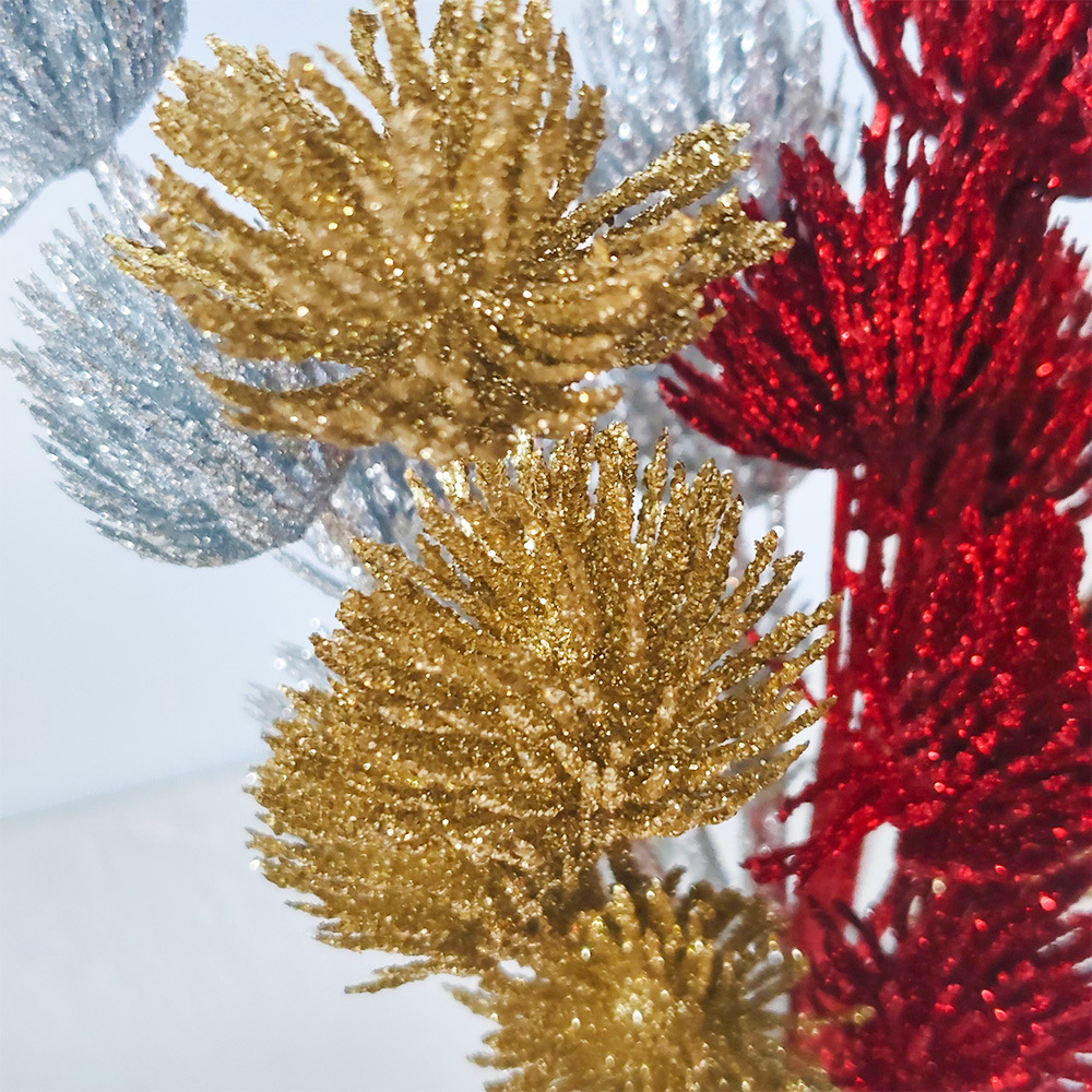 2025 nuevos productos polvo de oro diente de león decoración de Navidad Amazon suministro transfronterizo árbol de Navidad decoración props