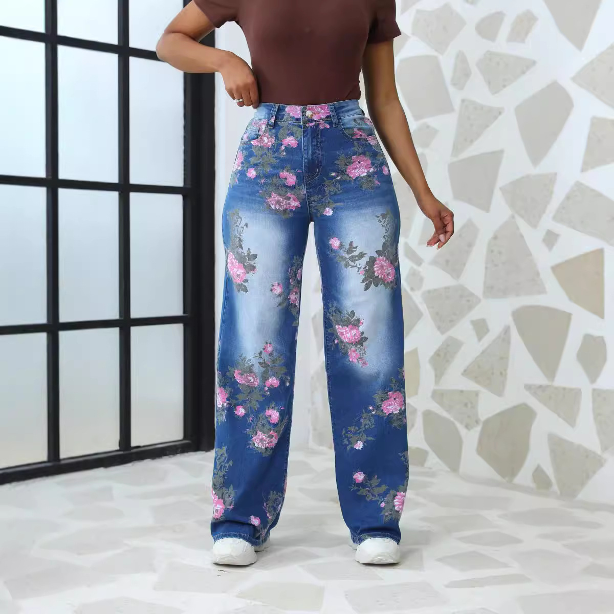 Pantalones Anchos Estampados de Talla Grande para Mujer, Estilo Europeo y Americano, Tendencia Otoño 2025, Comercio Exterior Transfronterizo, AliExpress, eBay