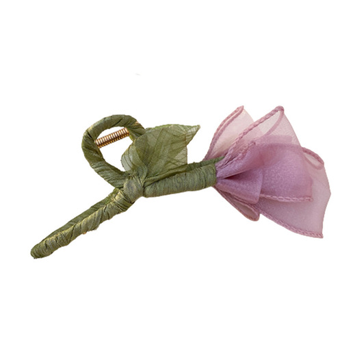 Small fresh tulip flower clip, sweet and temperament hair shark clip, female hair clip, forest style ins literary hair accessory