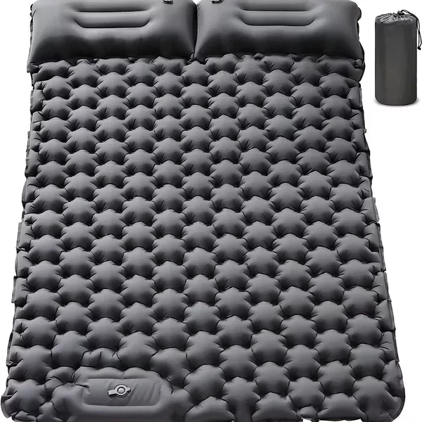 Outdoor Inflatable Mat, Lightweight and Portable, Outdoor Camping Foot-Operated Moisture-Proof Double Sleeping Mat, Lunch Break Car-Mounted Inflatable Mattress
