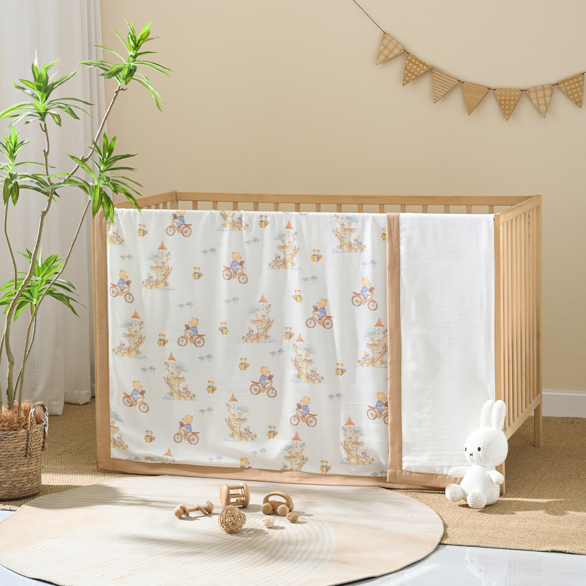 S-210 거즈4단 어린이이불 120*150(항균천주)-트리하우스베어코트