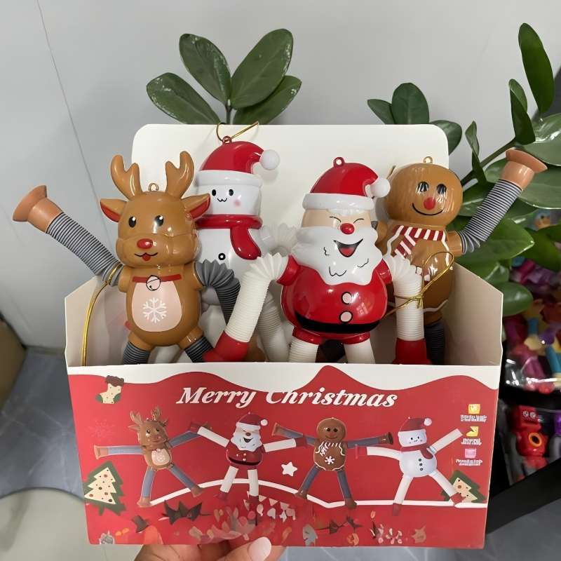 クロスボーダーパイプ新製品クリスマス伸縮減圧おもちゃストレッチチューブサンタクロースノベルティクリエイティブ吸盤おもちゃ|undefined