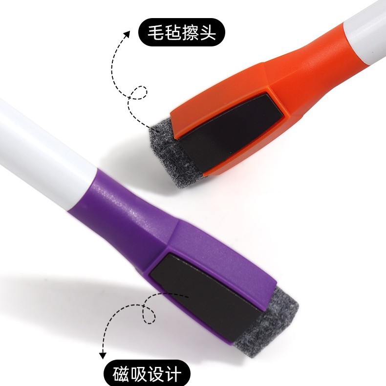 Fabricantes personalizados de absorción magnética pizarra borrable con cepillo lápiz de limpieza seca lápiz de pizarra de oficina lápiz de pintura de color infantil lápiz de color