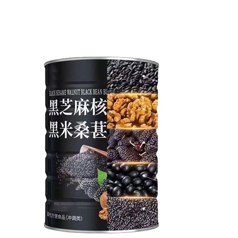 谷城假日黑芝麻糊黑芝麻核桃桑葚粉即食冲饮黑米代餐粥五谷黑豆粉|undefined