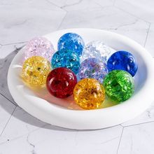 烤色彩色裂纹球假山喷泉工艺品冰裂球摆件配件礼品装饰水晶球