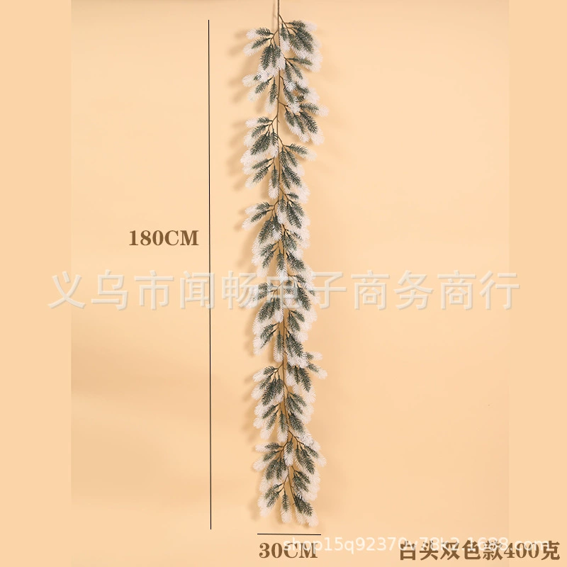 Праздничная ротанговая гирлянда 1,8 м, имитация pine из PE, короткая/длинная, варианты с инеем или ягодами
