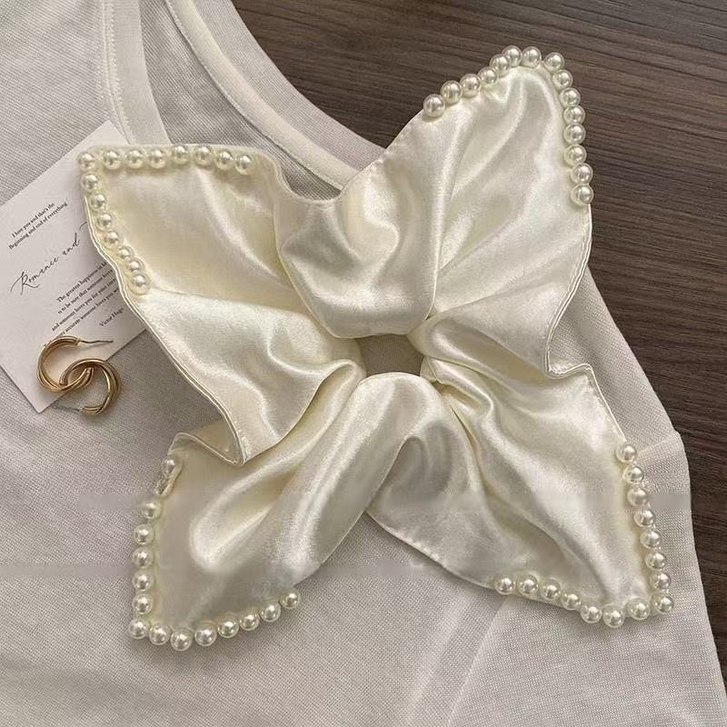 5679 사각 스카프 코너 비즈 화이트 (25cm)