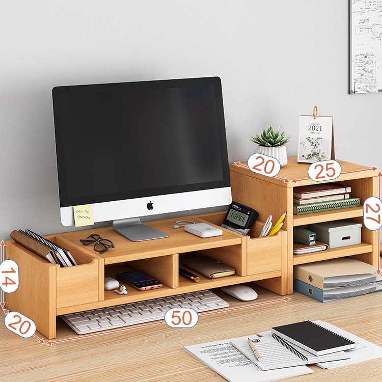 Soporte de elevación de computadora Soporte de soporte de monitor Base de elevación Estante de almacenamiento de escritorio de escritorio Estante de escritorio