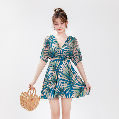  New Arrival Women's One-Piece Swimsuit: Fashionable, Modest Design—Perfect for Covering the Belly, Slimming Effect, High Waist, with Underwire Support, Ideal for Beach Vacations