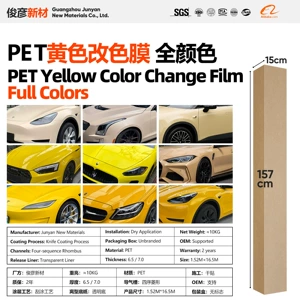 PET Avtomobil Rəng Dəyişən Film Sarı Seriya Vinil Tam Bədən Rəng Dəyişən Qoruyucu Film