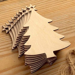 クリスマスツリー掛け木製工芸品クリスマスペンダント装飾パンチdiy落書き絵画木製彩色用