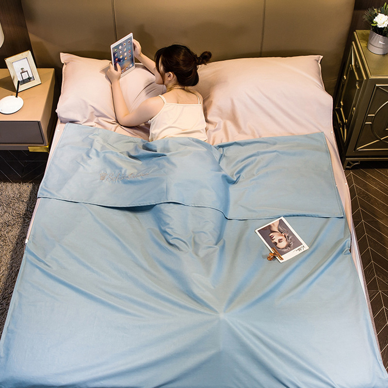 Cotton hotel de algodón puro artefacto sucio saco de dormir vacío 100 algodón para viajes de negocios sábanas funda edredón verano portátil image 17