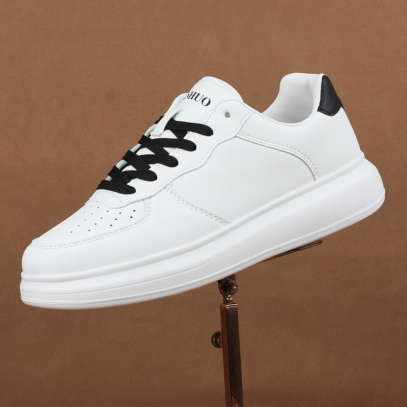 Spring and Summer Breathable Mcqueen White Sneakers for Men, Thick-Soled Height-Increasing Couple Sneakers, Trendy Casual Shoes for Men and Women, My2913 Comfortable
