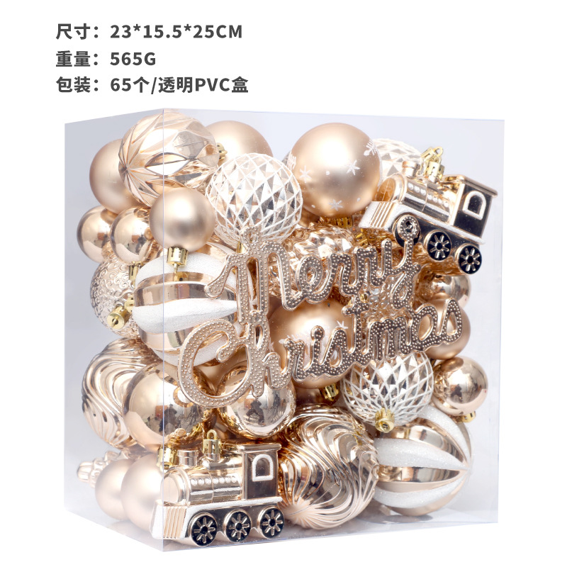 Navidad decoraciones 65 luz champán blanco pintado BOLA DE Navidad traje adornos árbol de Navidad decoración colgante