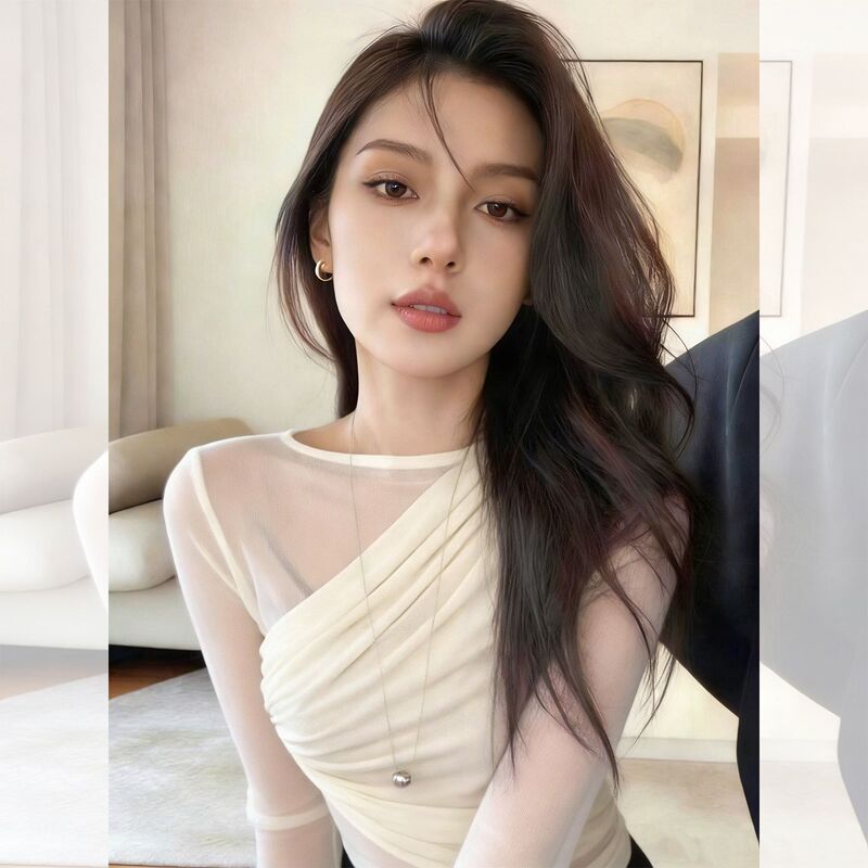 White Boat Neck Spliced Layered Faux Two-Piece T-Shirt for Women, 2026 Spring Korean Style Unique and Elegant Top White Boat Neck Spliced Layered Faux Two-Piece T-Shirt for Women, 2026 Spring Korean Style Unique and Elegant Top