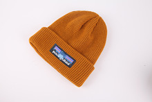 2023冷帽男保暖女针织帽字母毛线帽新款滑雪帽条纹纯色折边学生帽