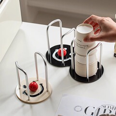 かわいい使い捨てカップカップ家庭用デスクトップ冷水機紙カップホルダー高颜値紙コップ収納棚