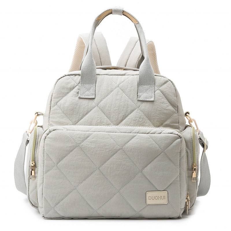 Comercio exterior hilo de bordar de alta calidad, bolso de madre y bebé a cuadros, bolso de mamá, cambiador, separación en seco y húmedo, mochila de viaje anti-salpicaduras