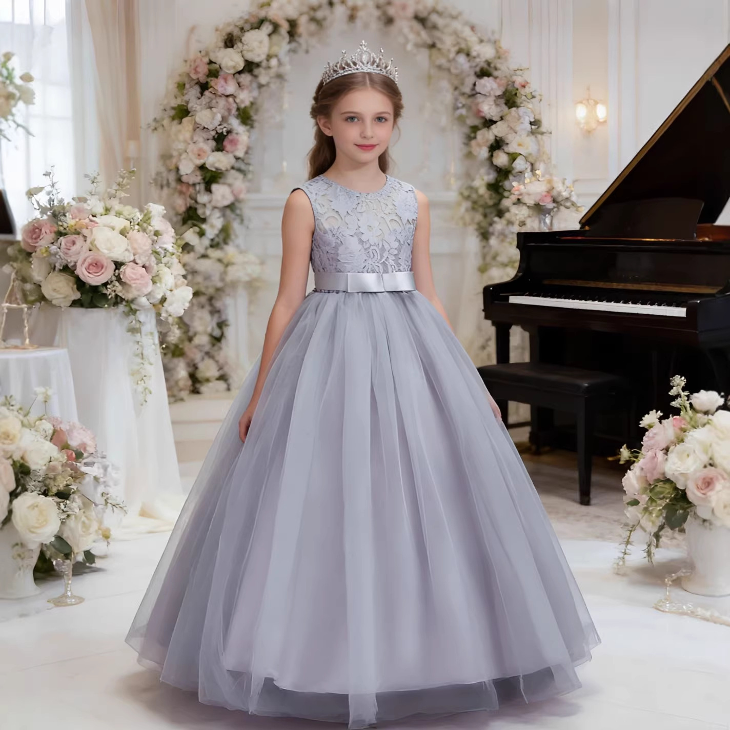 Длинный наряд маленькой принцессы, юбка, платье, детская одежда, подходит для подростков, xэллоуин