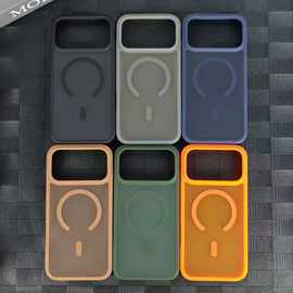 ins适用苹果17 pro max磨砂磁吸透色手机壳iphone16TPU保护套15