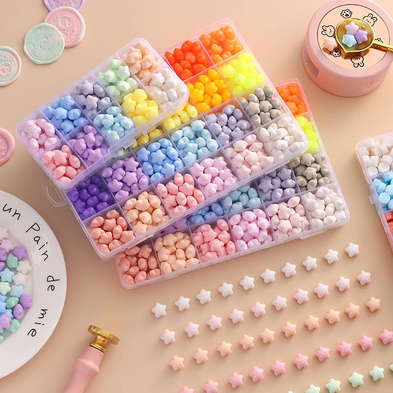 Fire paint seal wax particles candle storage box tool pearlescent special-shaped envelope seal beautiful spark paint wax particles