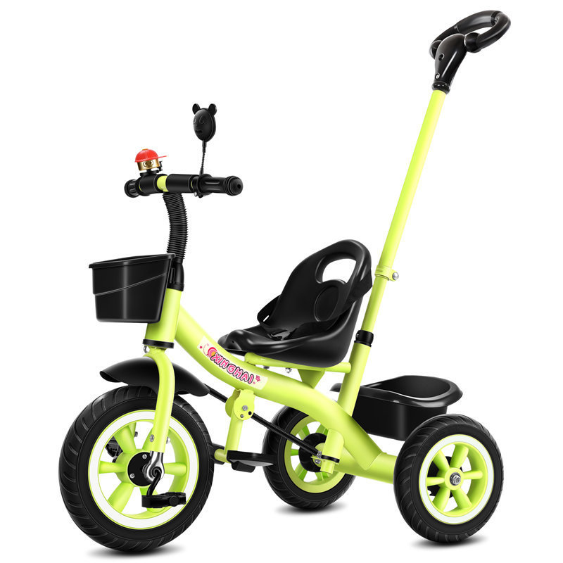 푸시 핸들이 있는 티타늄 빈 휠이 있는 녹색 상단