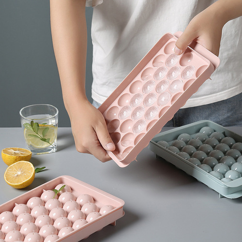33-grid ice tray mold household plastic refrigerator ice box creative spherical ice tray mold food grade factory direct sale
