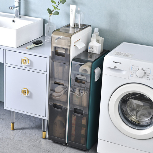 17cm hollow drawer-type sandwich storage cabinet bathroom sandwich cabinet bathroom ultra-narrow kitchen gap storage rack