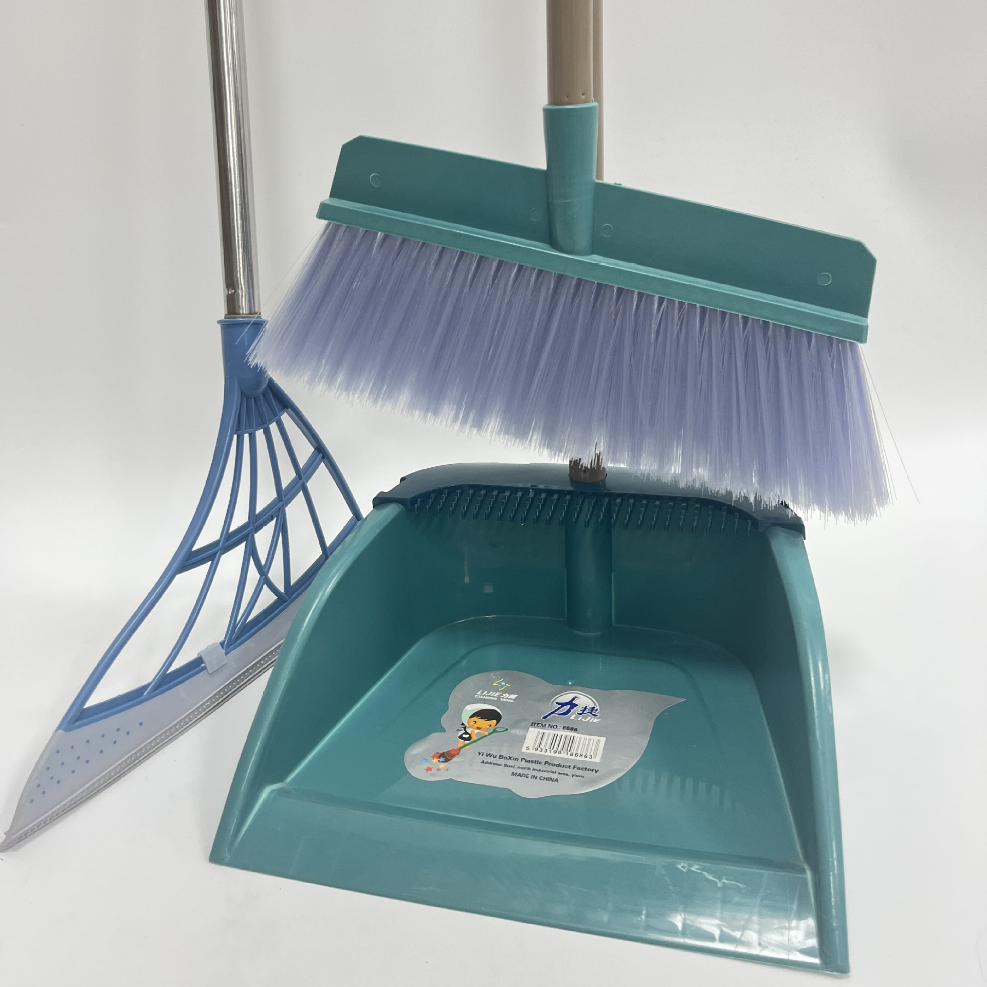 不锈钢软毛细丝扫把簸箕套装家用客厅轻便塑料扫帚笤帚组合套装