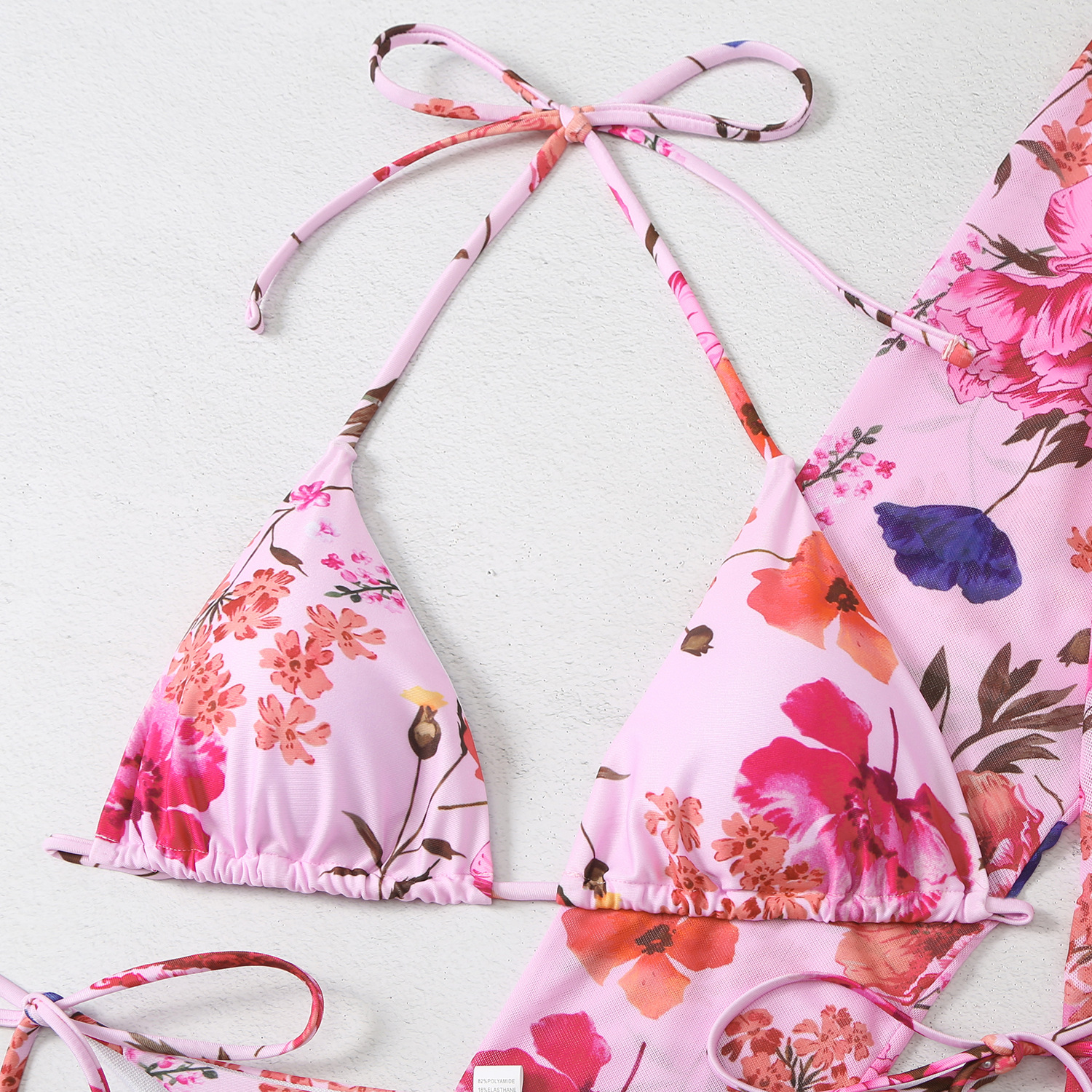 Maillot de bain trois pièces en maille imprimée pour femmes, cache-maillot, nouvelle collection 2024_voghion.com