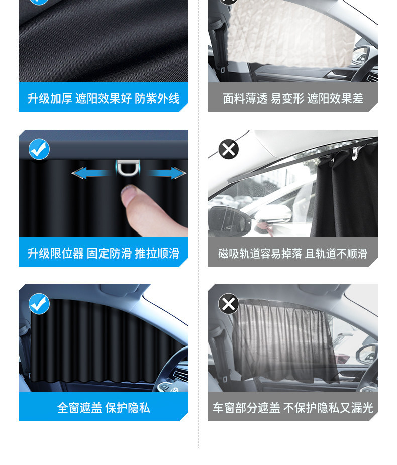 Car Window Sunshade Curtain, Car Sun Protection Curtain, Baby Infant Track-Type Car Interior Privacy Curtain, Car Sunshade for Children