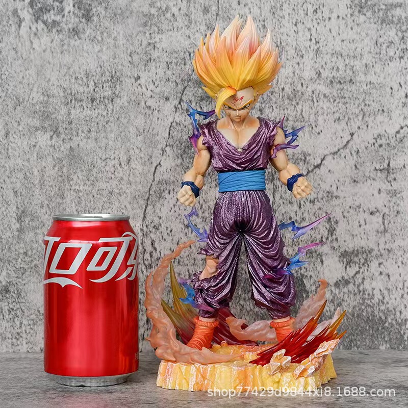 Dragon Ball Figure Super Saiyan Battle Damaged Standing Battle Model Scene Ornament Wholesale