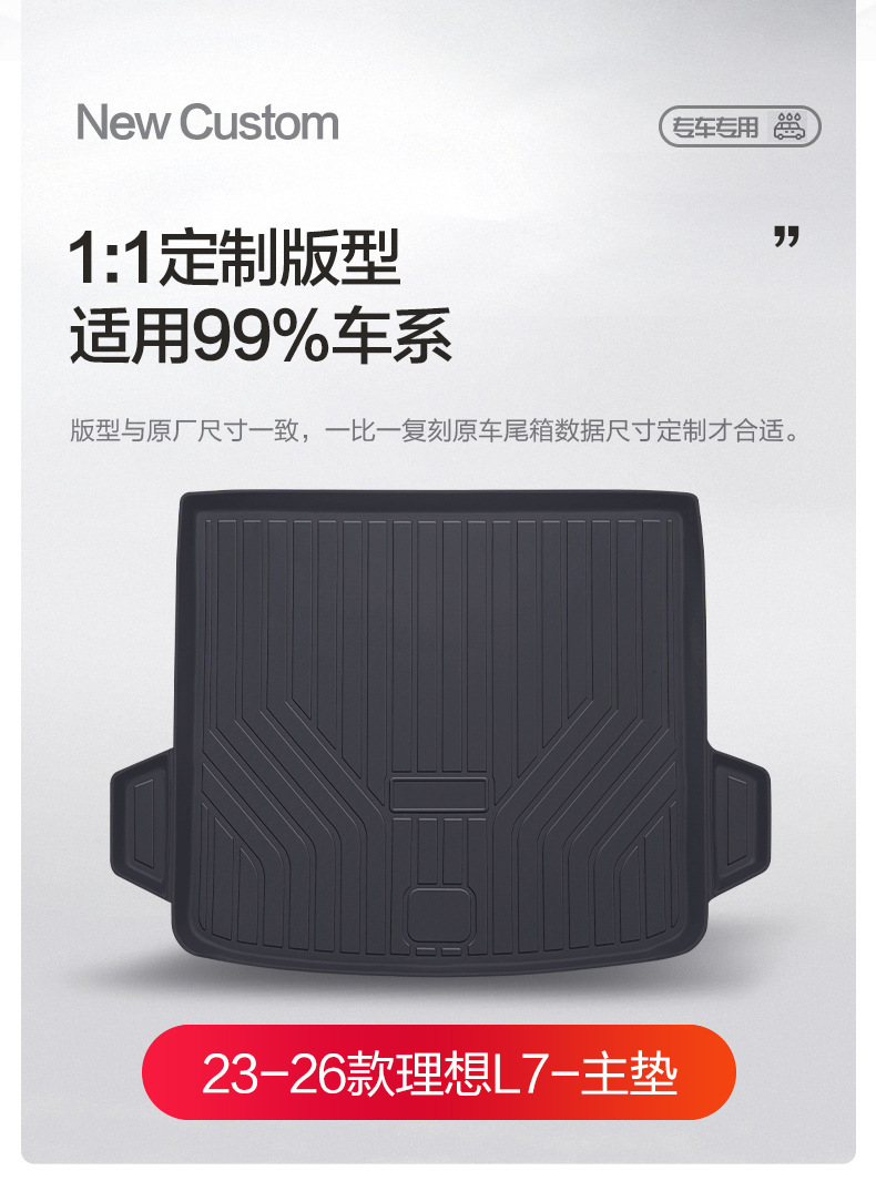 Suitable for Ideal L7 Trunk Mat, Essential Car Supplies, Interior Decoration Accessories, Modified 26 Models of Tpe Trunk Mat