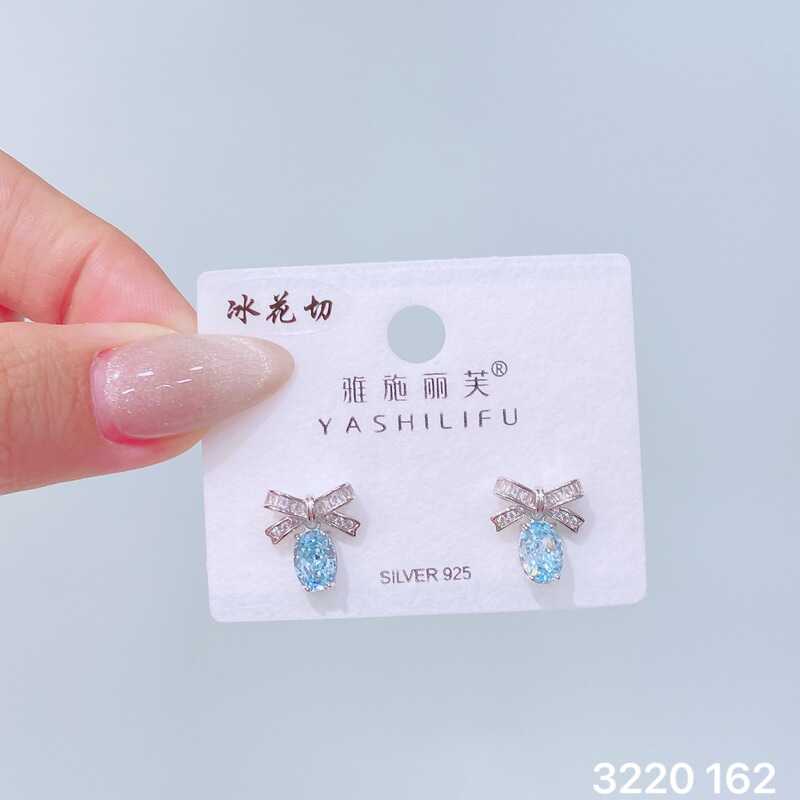 Yashilifu s925 スターリングシルバークロスボーダーホット輸入アイスフラワーカットイヤリング高級ハイエンド光沢のある女性のイヤリング新しい|undefined