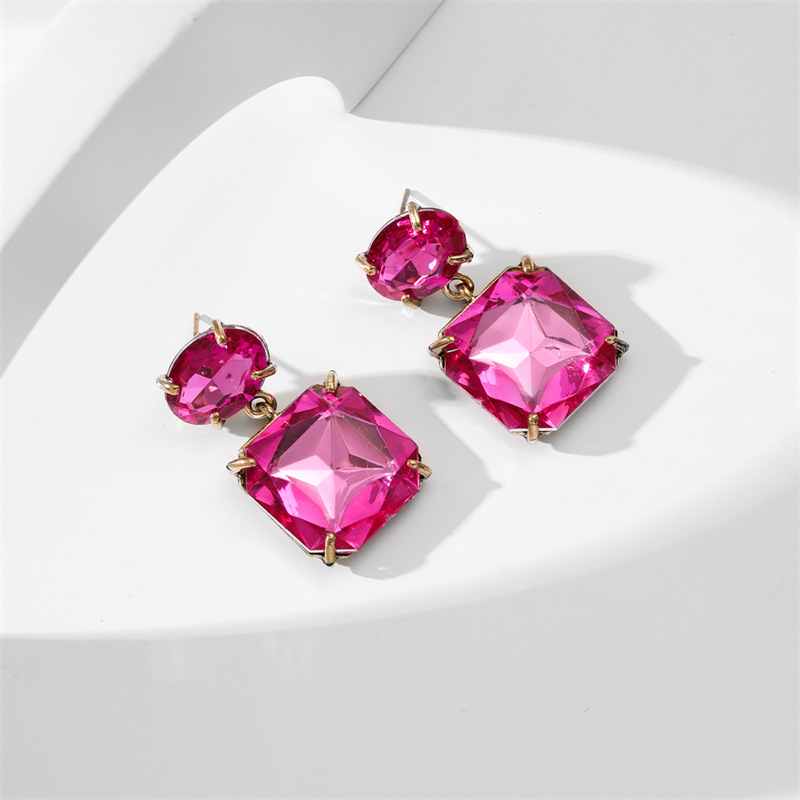 Fashion Square Alloy Rhinestone Women's Drop Earrings 1 Pair display picture 4