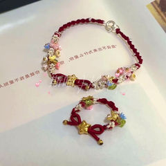小さな幸運の花蝶ブレスレットリング編み物 DIY 手作り素材パッケージ親友や友人へのギフトとして