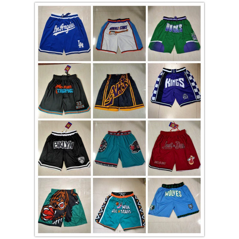 Внешняя торговля Оптовая Продажа баскетбольные штаны Ретро Lakers баскетбольная сетка Celtics Secret вышивка волшебные карманные шорты в наличии