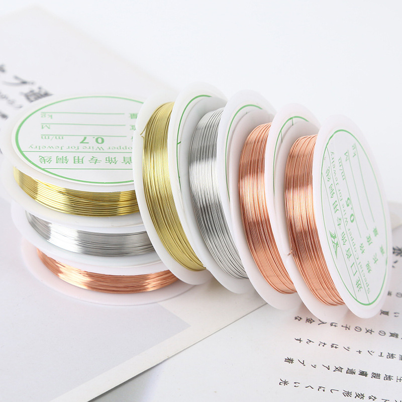 구리 와이어 DIY 구슬 스레딩 수제 공예 권선 꽃 머리핀 쥬얼리 땋기 모양의 금속 구리 와이어